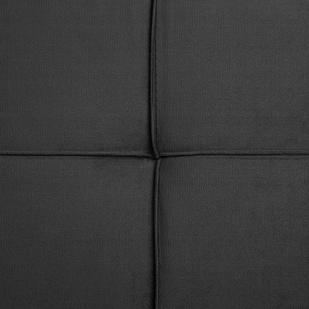 Divano Letto Grigio A 3 Posti Imbottito Trapuntato Gambe In Metallo Click Clack