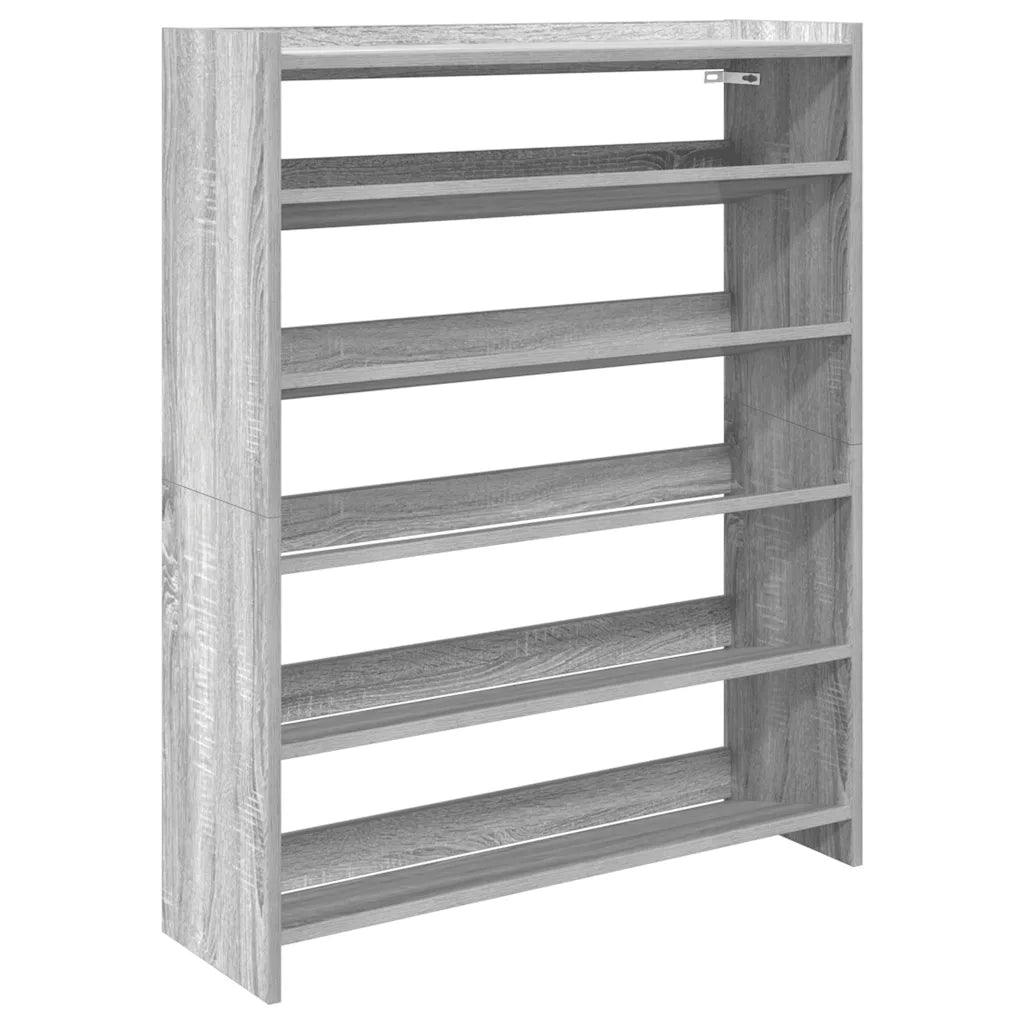 Scarpiera-Scaffale per scarpe Grigio Sonoma 80x25x100 cm in Legno Multistrato