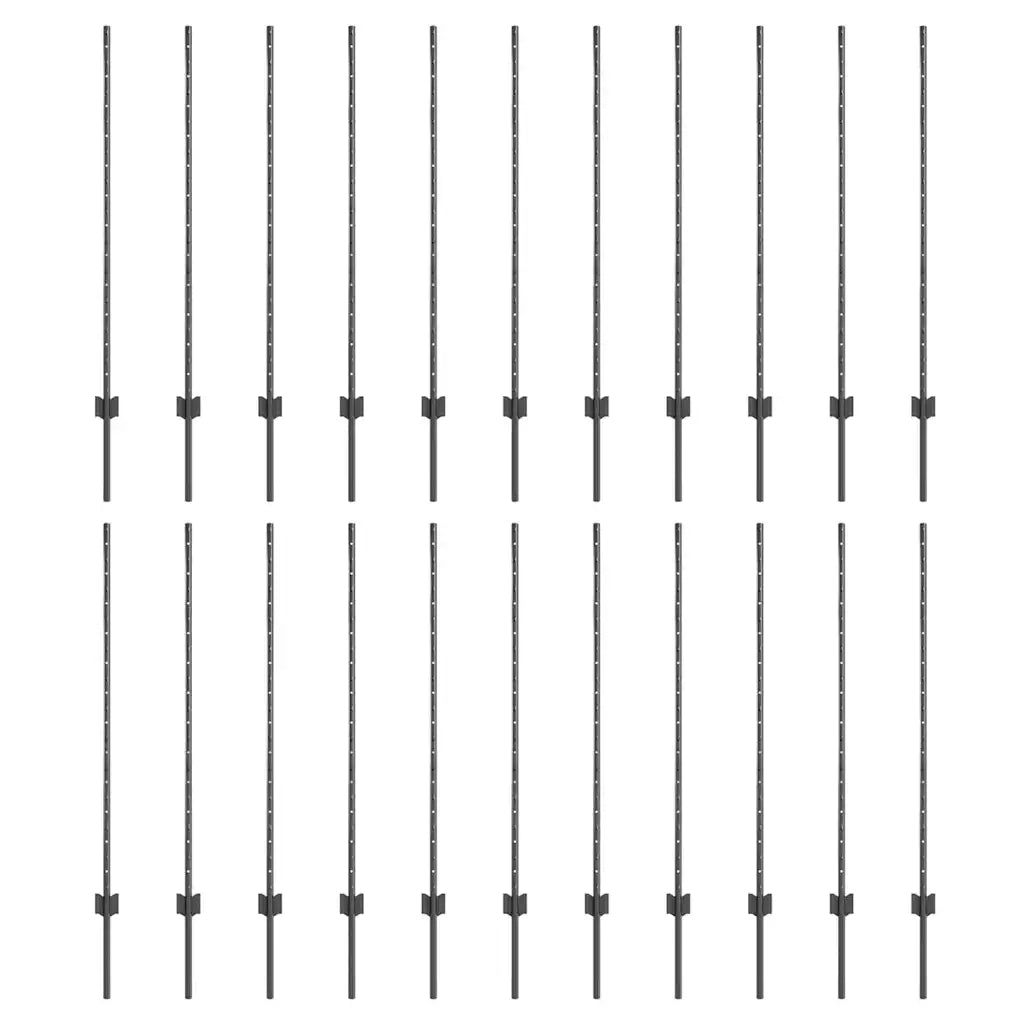 Palo della recinzione 22 pcs Grigio 160 cm Acciaio 3335938