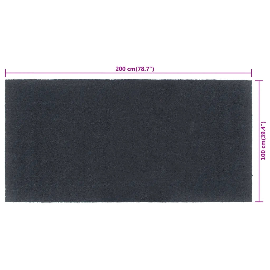 Zerbino | Tappetino Grigio Scuro 100x200 cm Fibra di Cocco