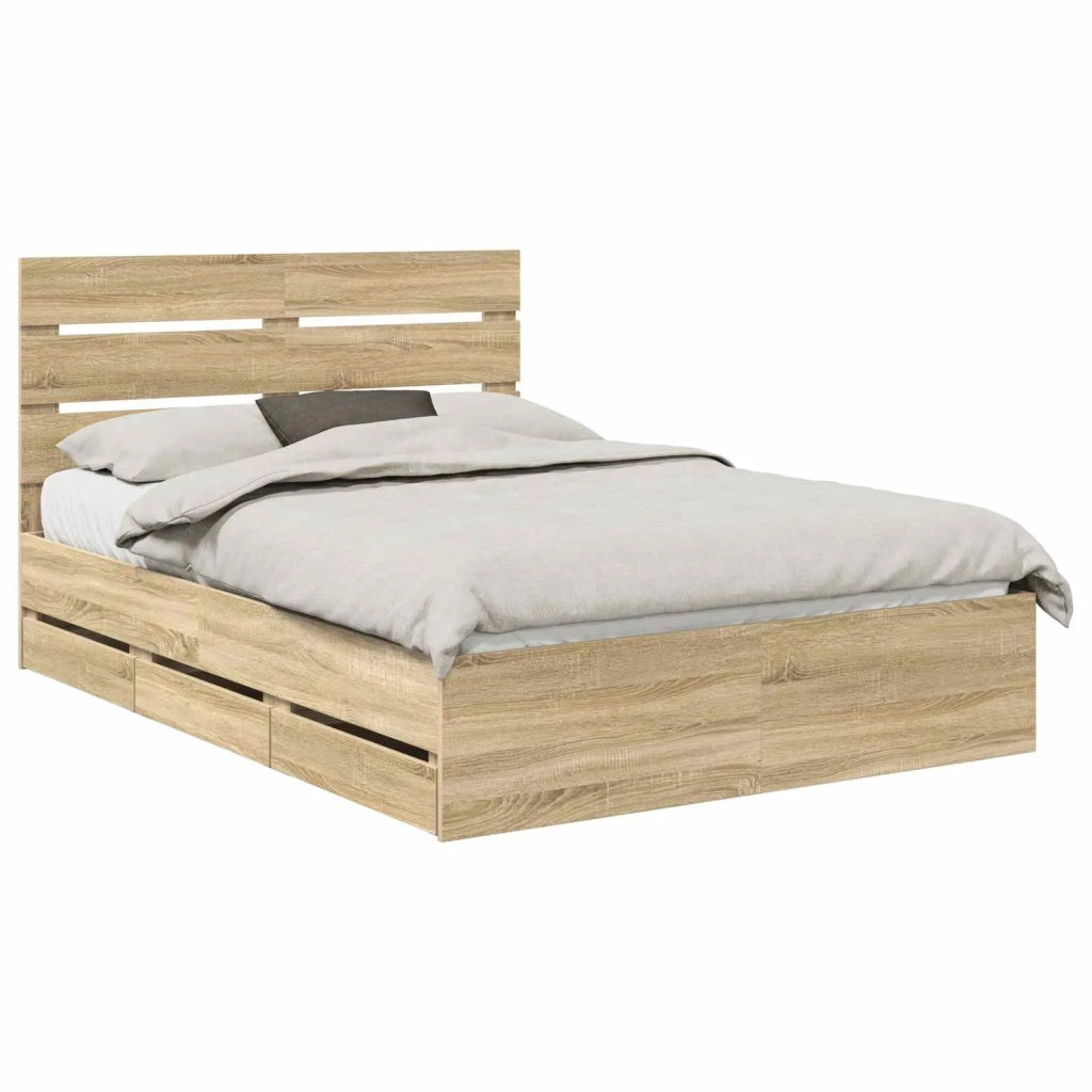 Struttura del letto con cassetto Rovere Sonoma 150 x 200 cm 3411824