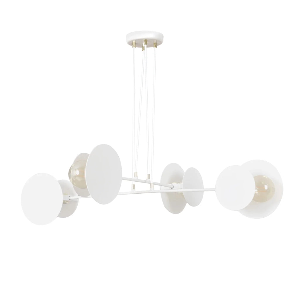 Lampadario Moderno 1 Luce Izanami In Acciaio Bianco Con Bracci