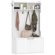 Appendiabiti con scaffale per ingresso ¨C Zephmum ¨C Bianco 100x38x172 cm