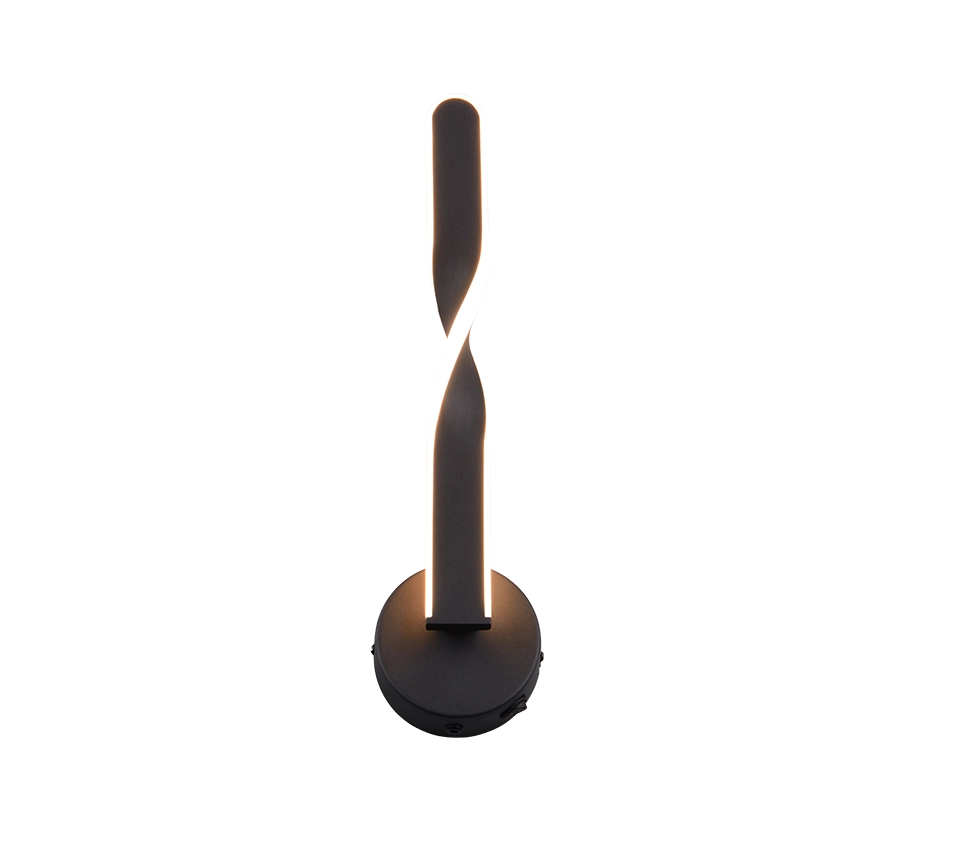 Applique LED, metallo, nero, H 46 cm, Ginko