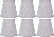 Lampenkap moderna con tessuto argentogrigio | Clip per lampenkap per lampade E14 | Stile scandinavo | Illuminazione per lampada da tavolo e lampada da soffitto | Decorazione per casa e hotel