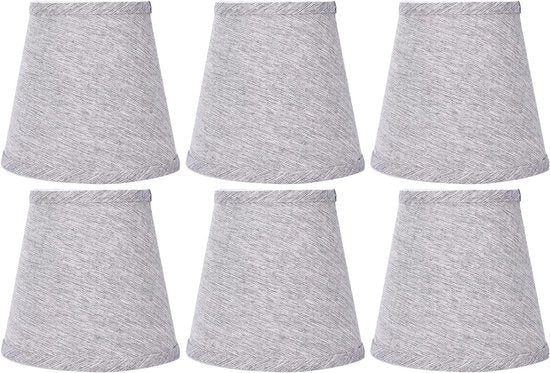 Lampenkap moderna con tessuto argentogrigio | Clip per lampenkap per lampade E14 | Stile scandinavo | Illuminazione per lampada da tavolo e lampada da soffitto | Decorazione per casa e hotel