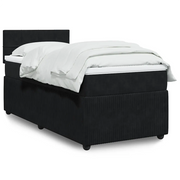Giroletto a Molle con Materasso Nero 90x200 cm in Velluto 3289952