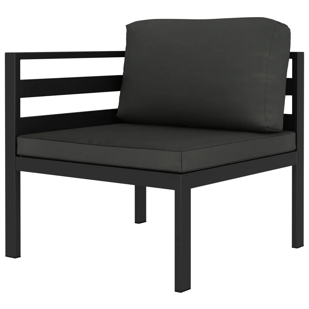 Set Divani da Giardino 10 pz con Cuscini in Alluminio Antracite 3107815