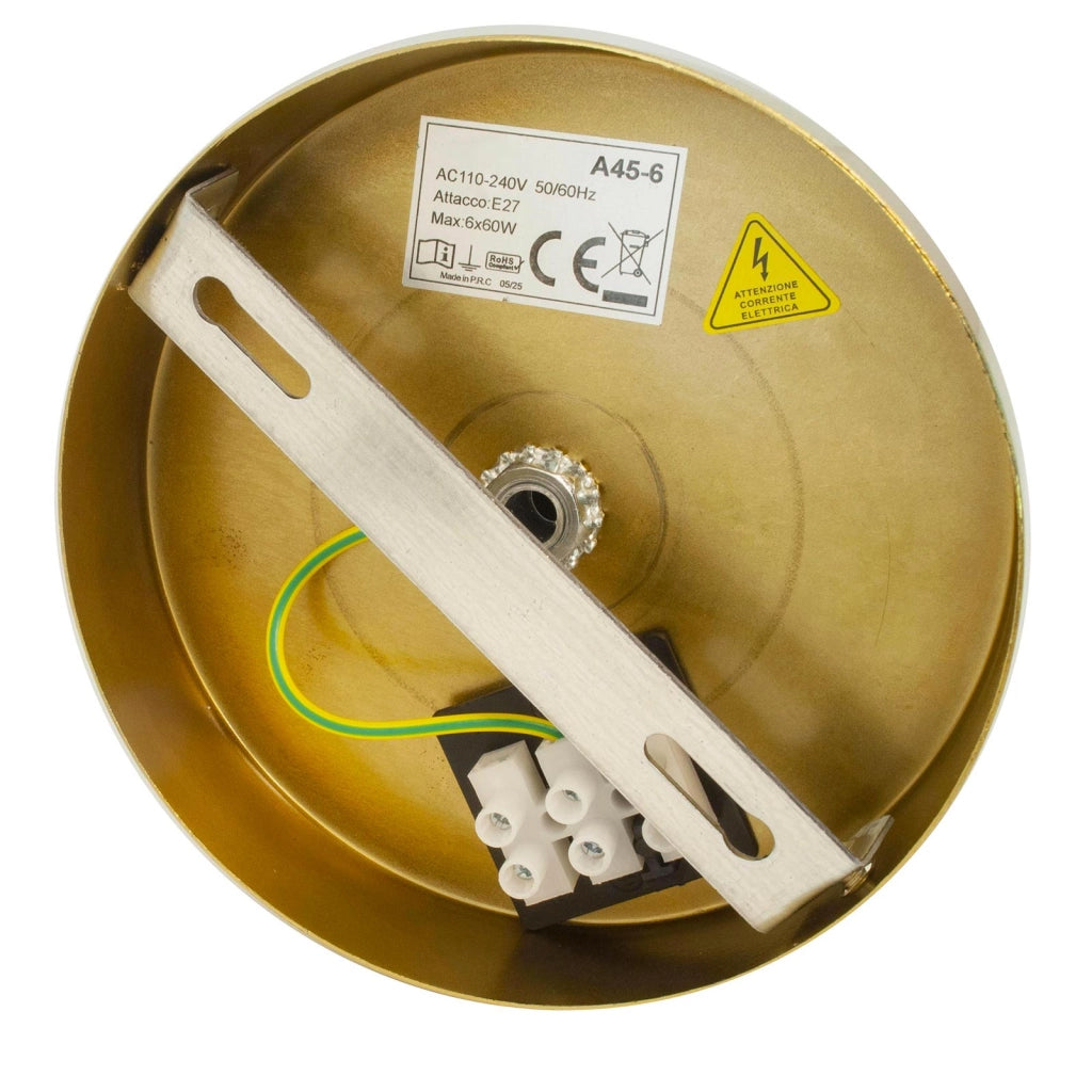 Lampadario moderno 6 luci attacco E27 6 bracci lampada di design a sospensione bronzo pendente luce tavolo cucina soggiorno camera da letto ufficio 230V