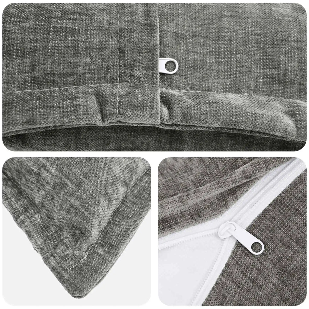 Federa 2 pz HOUTEN Grigio Scuro 40 x 80 cm Tessuto Chenille 918223