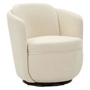 Poltroncina Morond, Poltrona Base Girevole, 70x72x75h cm Bianco Crema