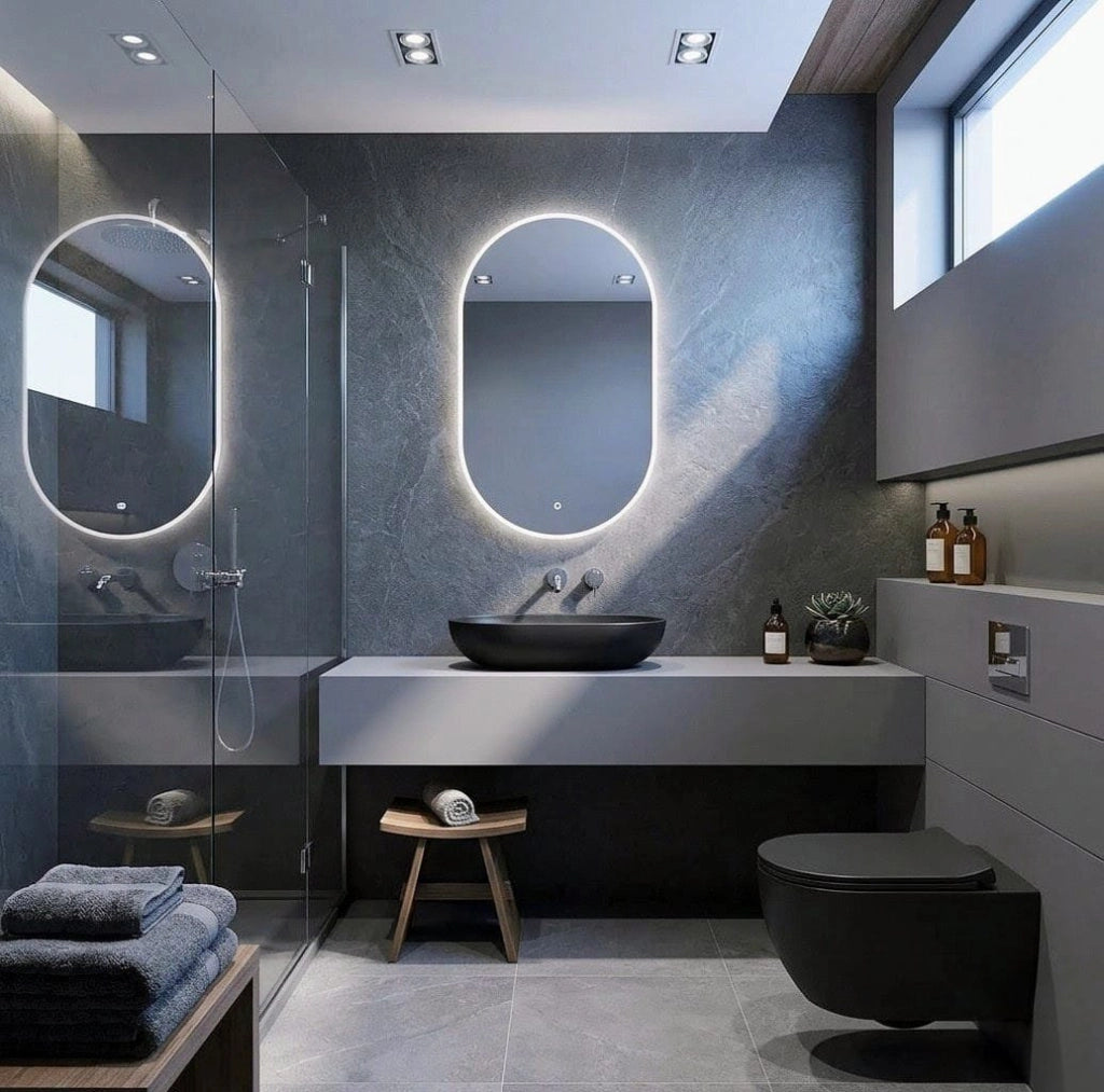 Lavabo ovale da appoggio in ceramica Nero Matt senza foro rubinetto - Feeling Rak Ceramics