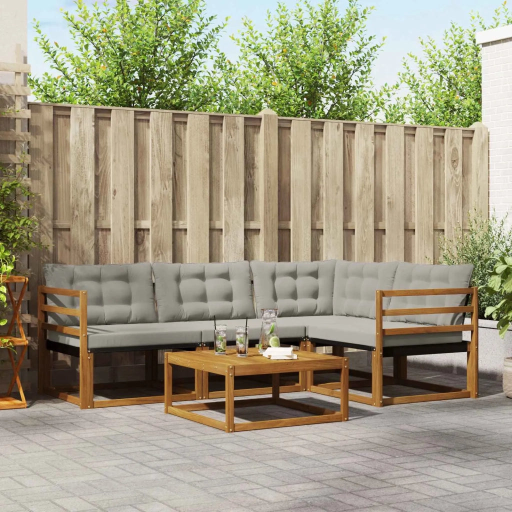 Set di divani da esterno 5 pcs Grigio Naturale e Chiaro 3369422