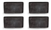 Set 4 Piatti Rettangolari 30x18x2,5 cm in Gres Kaleidos Sirius Neri