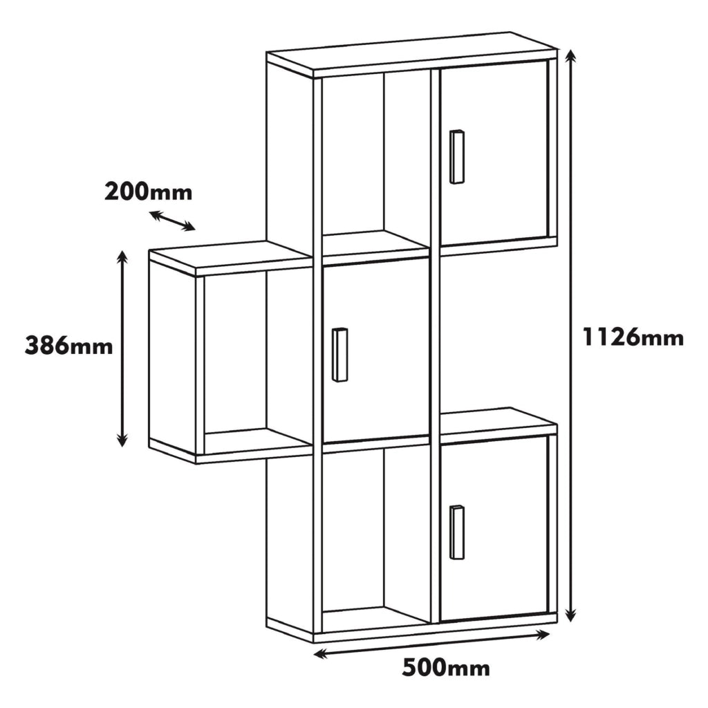 Carzano, Mensola 7 Ripiani, 50x20x113h cm Marrone Noce