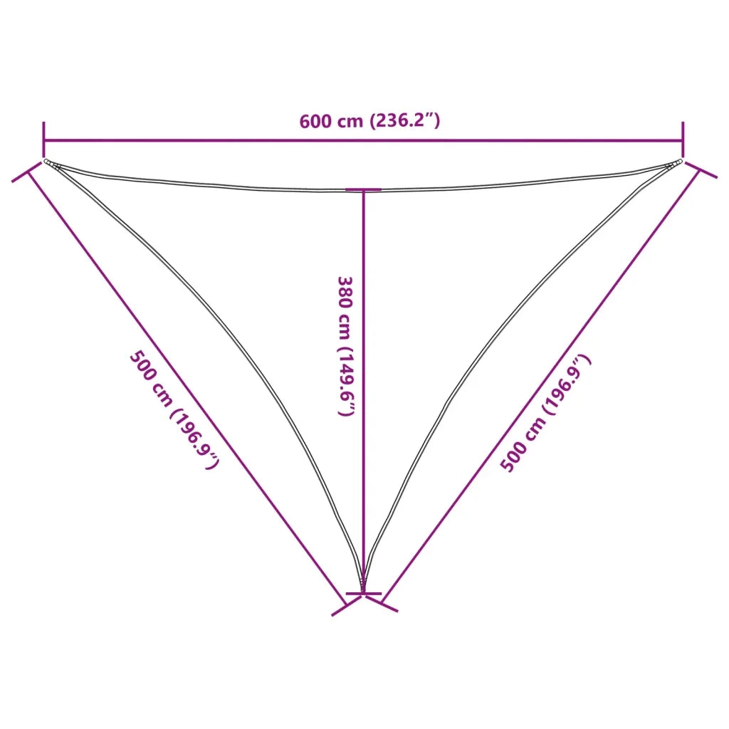Vela Ombreggiante-Parasole a vela Oxford Triangolare 5x5x6 m Beige