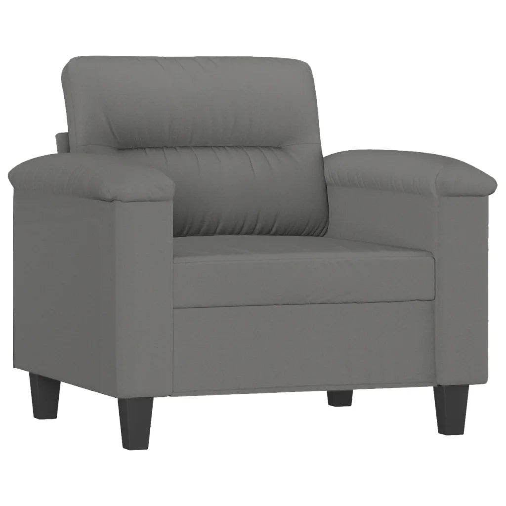 Set Divani 4 pz con Cuscini Grigio Scuro in Tessuto Microfibracod mxl 83159