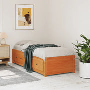 Dormeuse senza Materasso Marrone Cera 90x190 cm Legno di Pino
