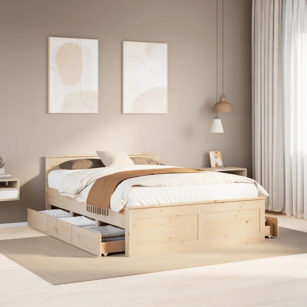 vidaXL Letto senza Materasso con Testiera 160x200 cm in Legno di Pino