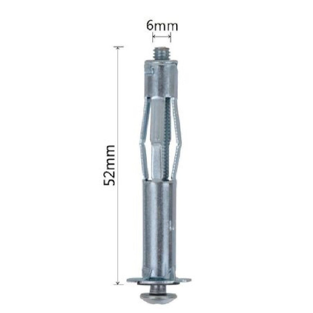 Trade Shop - Set 2 Pz Tasselli Metallici Espandibile Viti A Espansione Stile I 6x52 Mm 92855 -