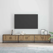 Mobile Porta TV 2 pz-Credenza per TV Rovere artigianale 240 x 35 x 41 cm