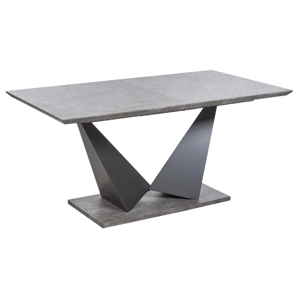 Tavolo da pranzo allungabile con effetto cemento 160/200x90cm per 8 persone grigio e nero soggiorno cucina 