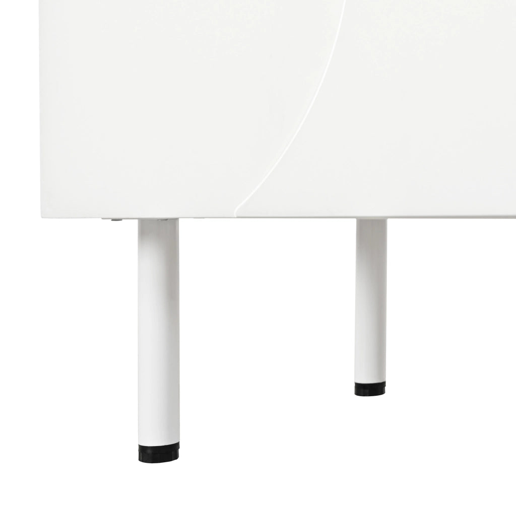 Mobile TV 170x35x50 cm con 4 ante e push-to-open in PB e MDF bianco
