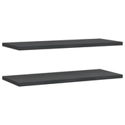 2 pz Mensole a Muro | Scaffale Parete | Ripiano a parete 100x40 cm Nero in Acciaio Inossidabile