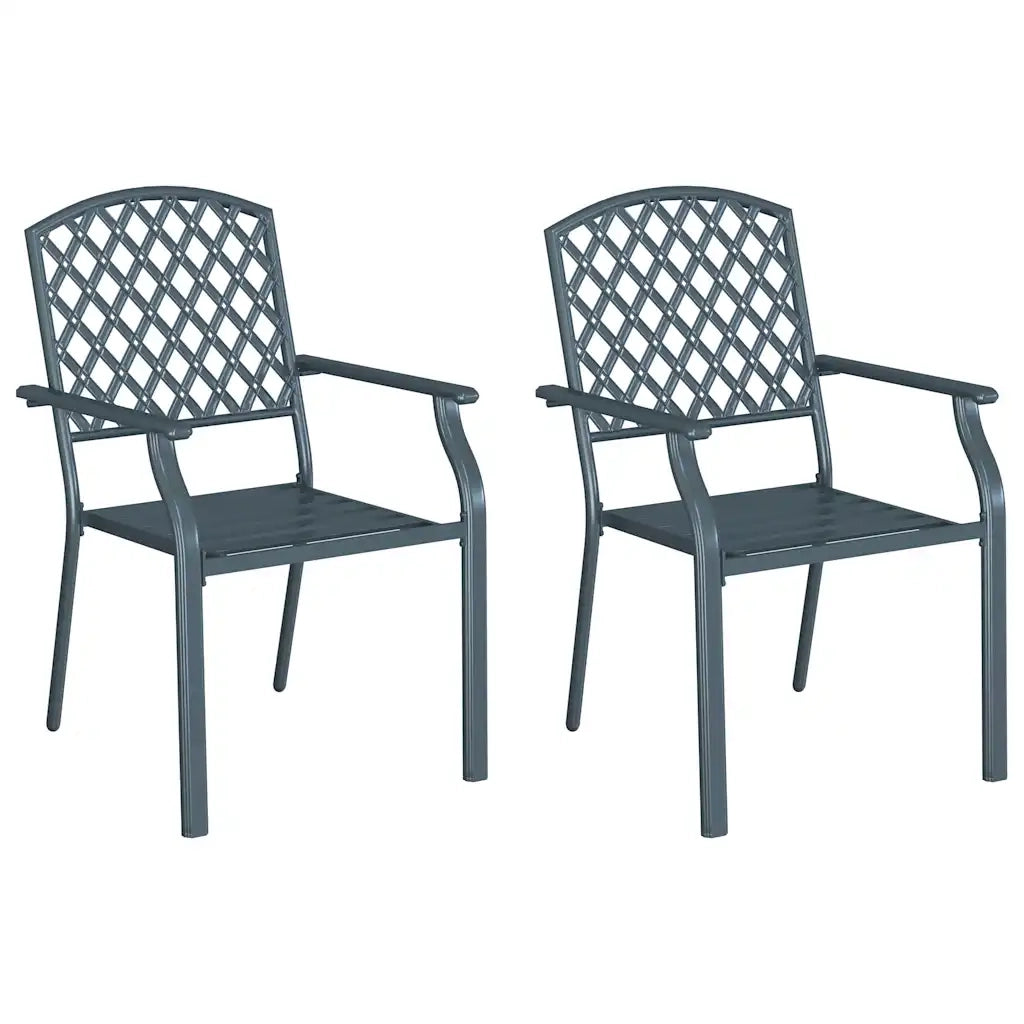 Sedia da Giardino 2 pcs Antracite 56 x 65 x 89 cm Acciaio 362775