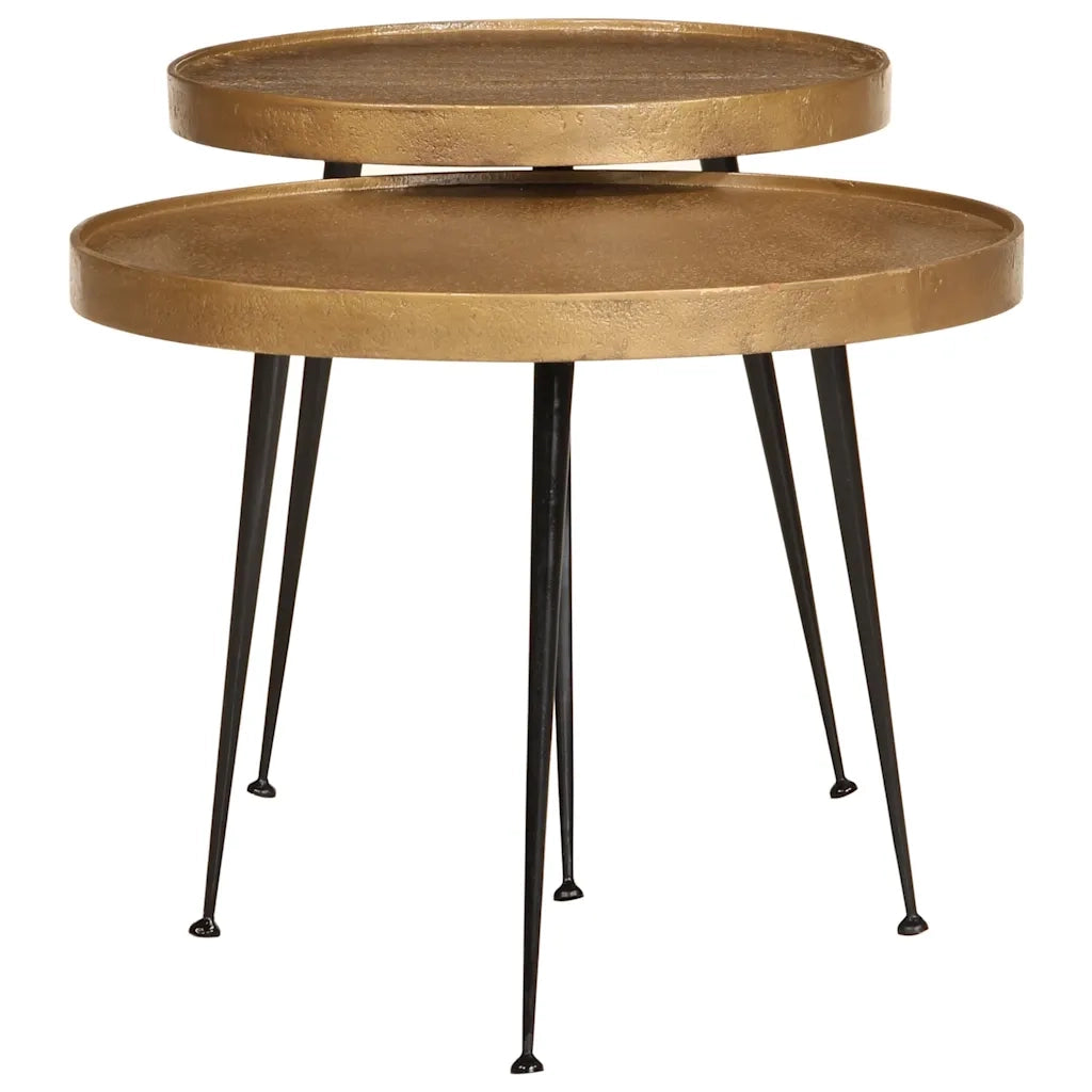 vidaXL Tavolini da Salotto 2 pz Oro in Legno Multistrato