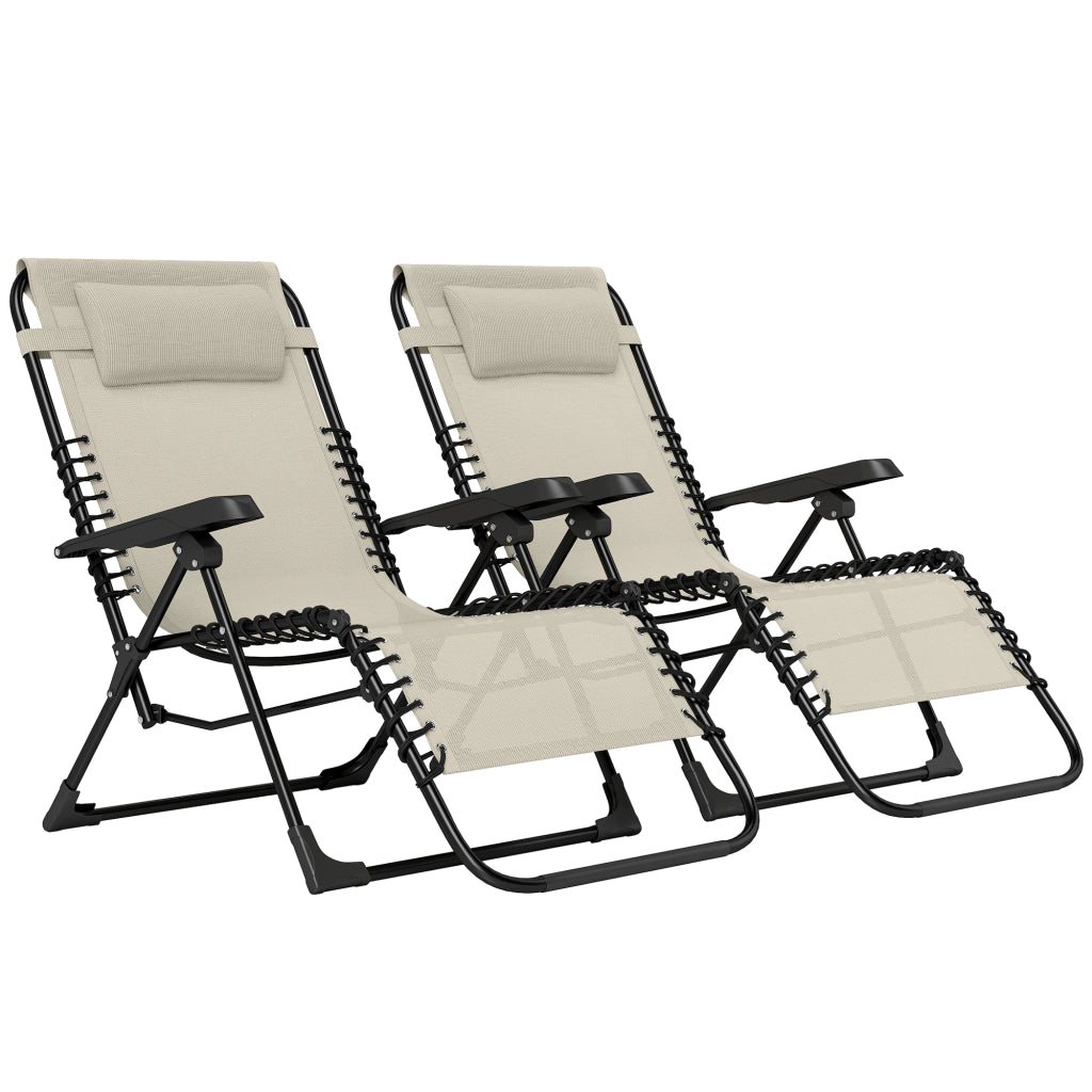 Lettino da sole pieghevole regolabile con testiera ¨C zephmum ¨C beige 90x65x112 cm