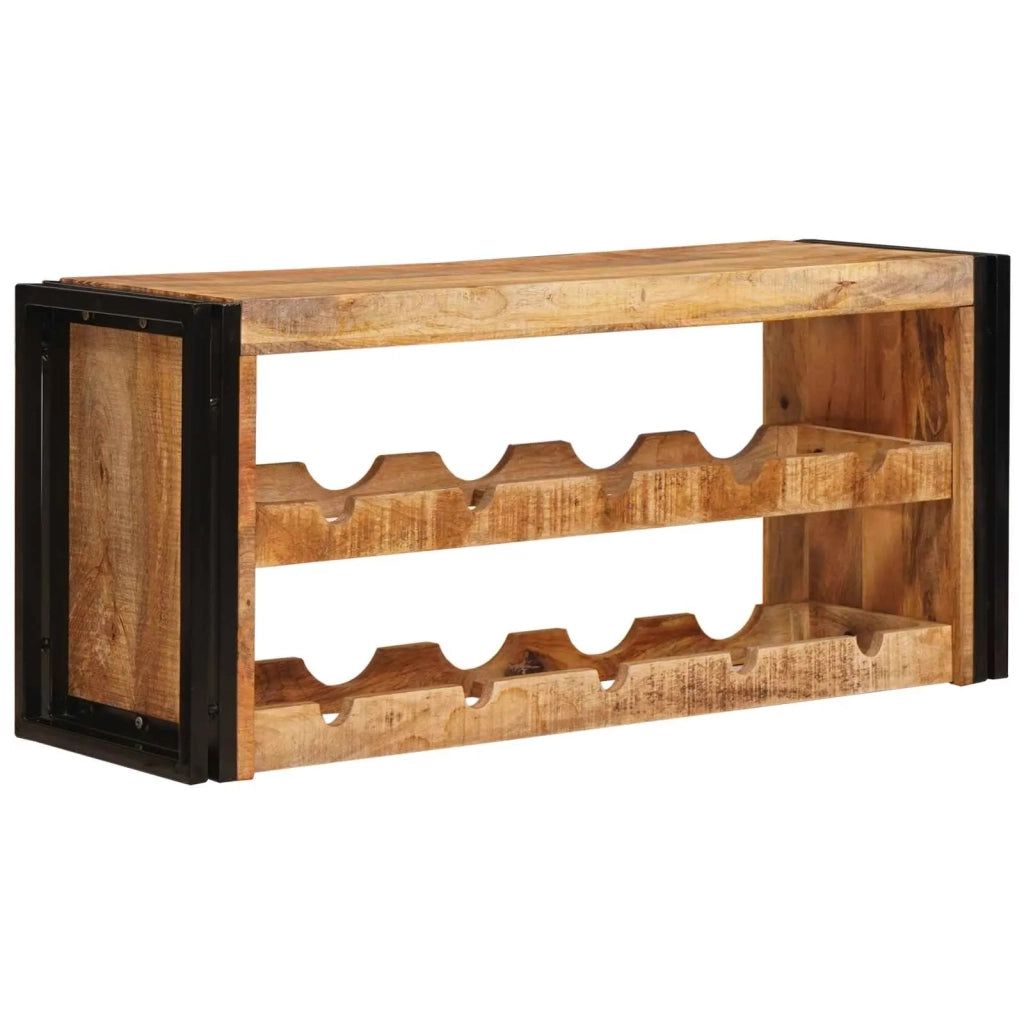 Portabottiglie 100 x 45 x 33 cm Legno di Mango Grezzo Massiccio