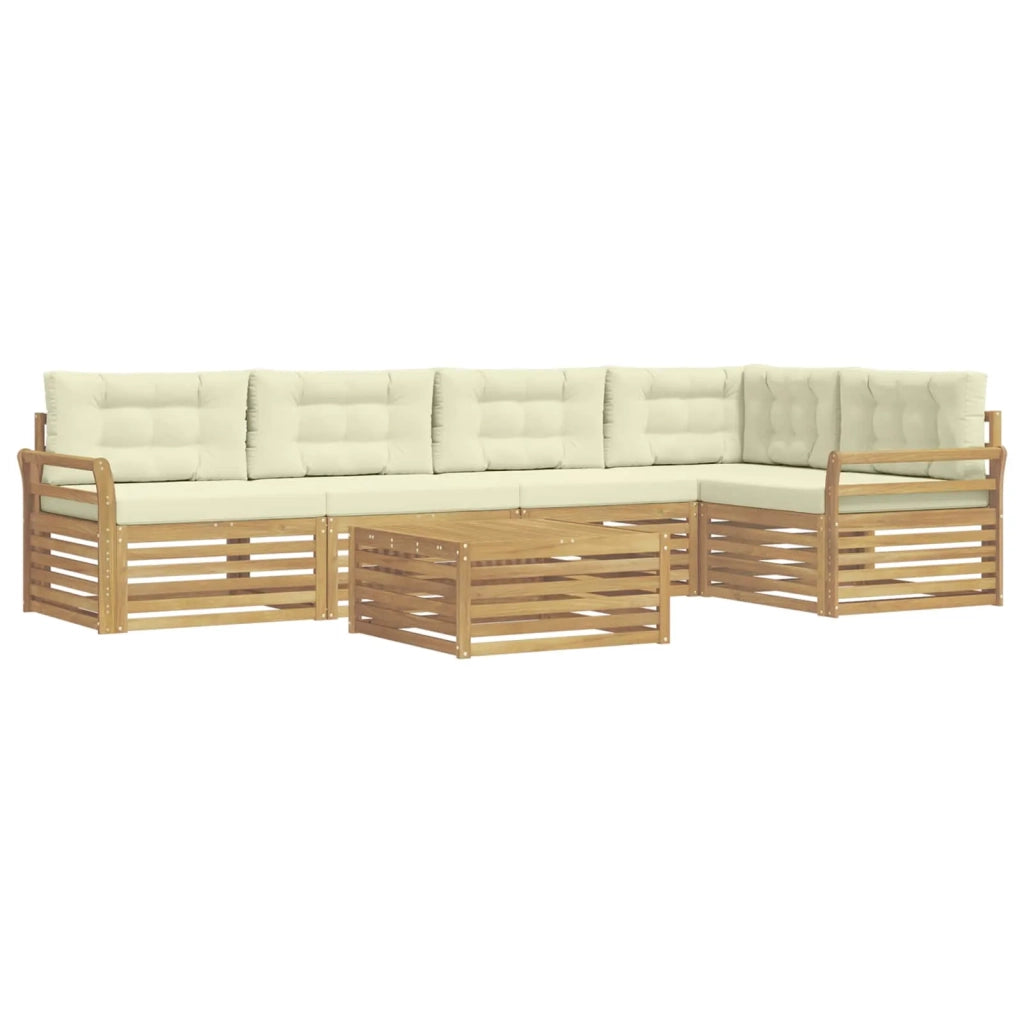 Set di divani da esterno 6 pcs Bianco e Crema 79 x 79 x 37 cm 3390525