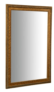 Biscottini Specchio Specchiera da parete e appendere verticale/orizzontale L60xPR4xH90 cm finitura foglia oro anticato