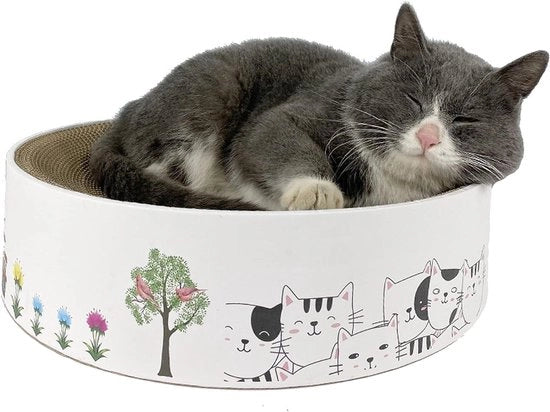 Tavola di Scrapinatura per Gatti - Tavola di Scrapinatura Circolare a Correggiatura con Giocattoli e Mobili per Gatti