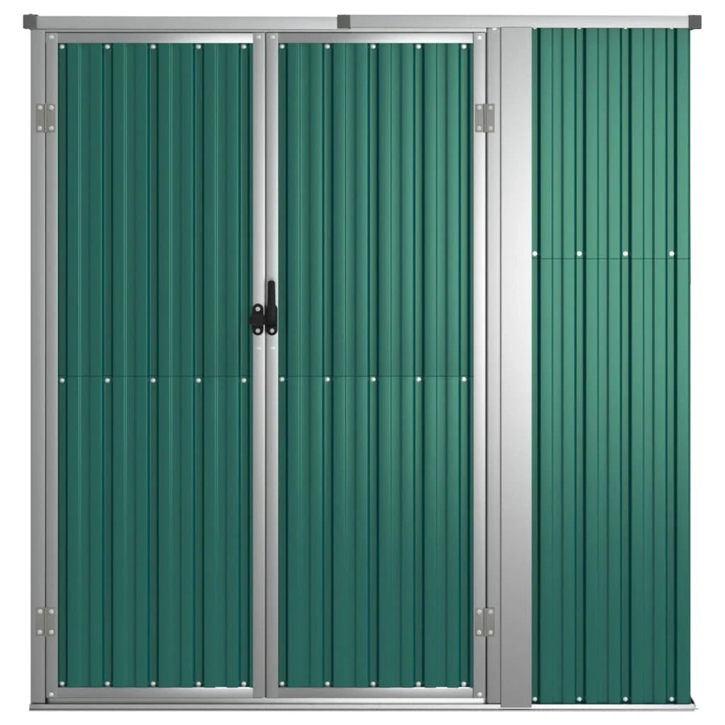 Casetta da giardino cabina ripostiglio casetta da esterno robusta casetta per attrezzi 161 x 89 x 161 cm acciaio zincato verde 02_0022429
