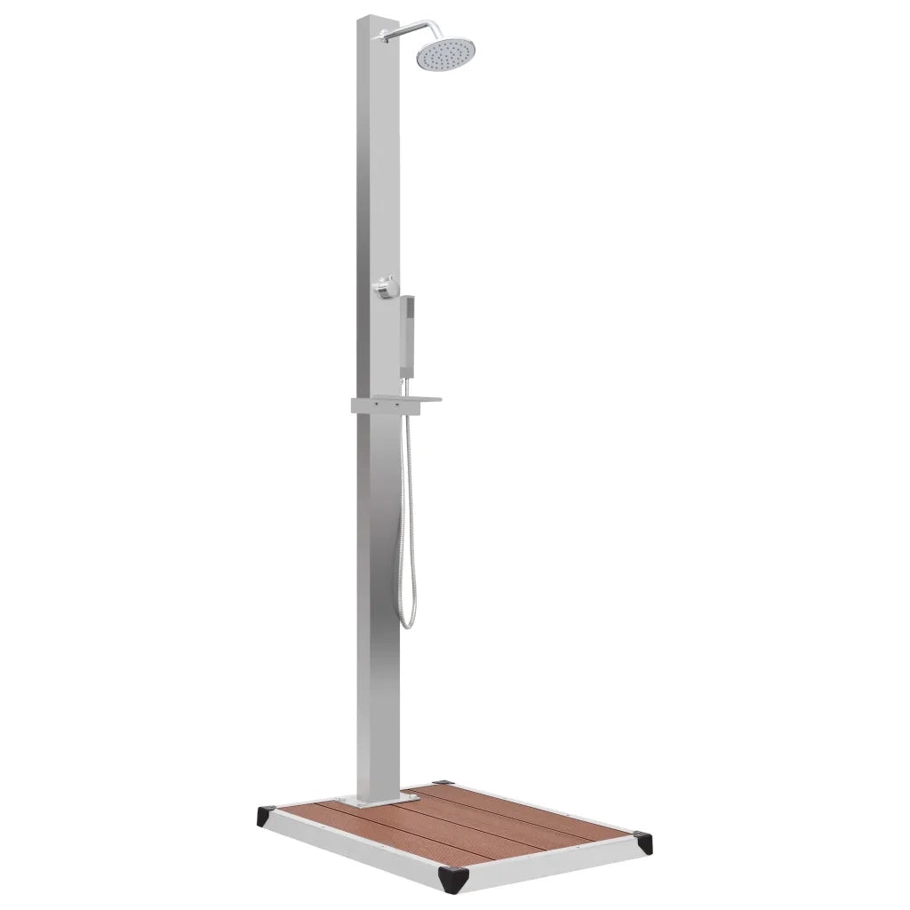 Doccia da Esterno con Piatto in WPC Acciaio Inossidabile cod mxl 53725