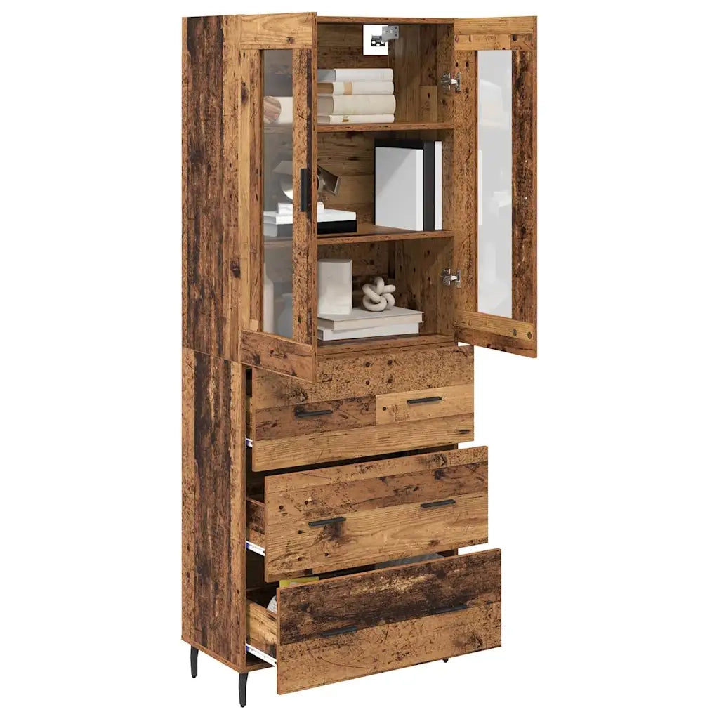 Credenza con cassetto 2 pcs Legno vecchio Legno multistrato