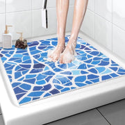 Matte antiscivolo per docce, 80 x 80 cm, comfortevole, con fessure di drenaggio, con superficie in PVC a tessuto luffa, massaggio, per anziani