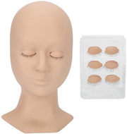 Manichino per occhiere con estensioni occhiere in silicone morbido - testa di manichino per allenamento - palpebre rimovibili - multifunzionale - 4 pezzi aggiuntivi - resistente al sudore - testa di allenamento