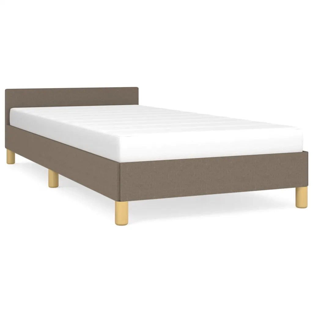 Giroletto con Testiera senza Materasso-Struttura Letto Tortora 80x200cm Tessuto 170373