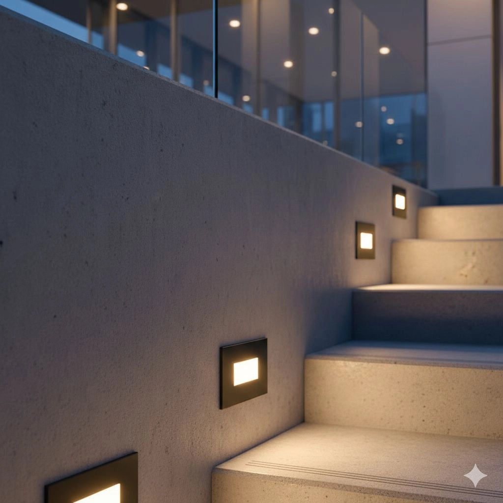 Segnapasso in vetro LED Nero da Incasso 503 IP65 4W CCT 3000K 4000K 6500K Alluminio luce frontale opaco per esterni interni 220V design moderno