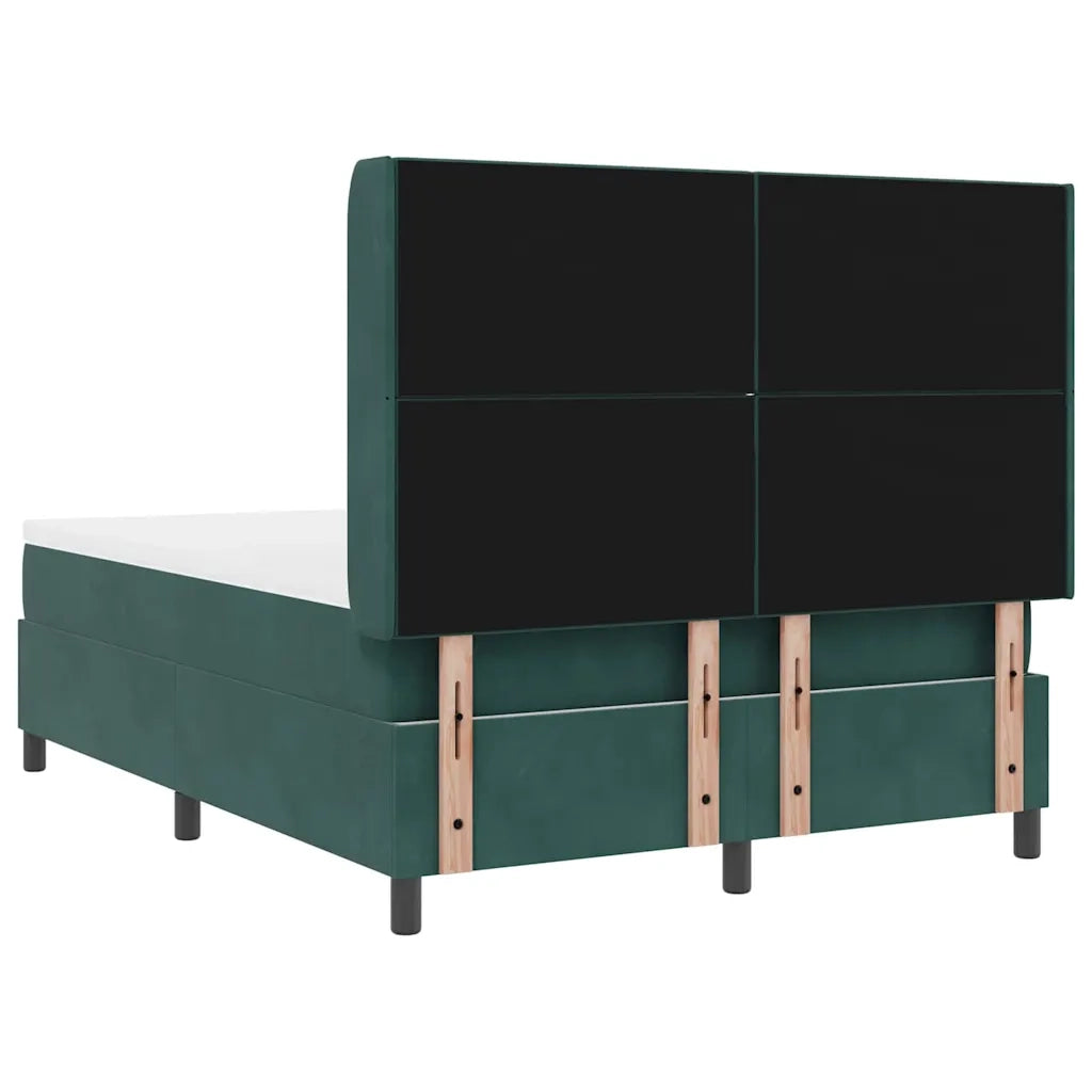Letto a molle con strisce LED Verde Scuro 140 x 200 cm Velluto 3343925