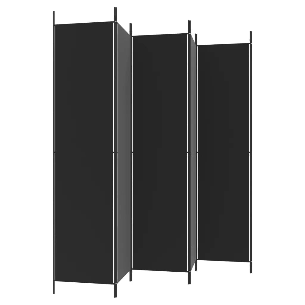 Divisorio a 6 Pannelli Nero 300x220 cm in Tessuto 350209