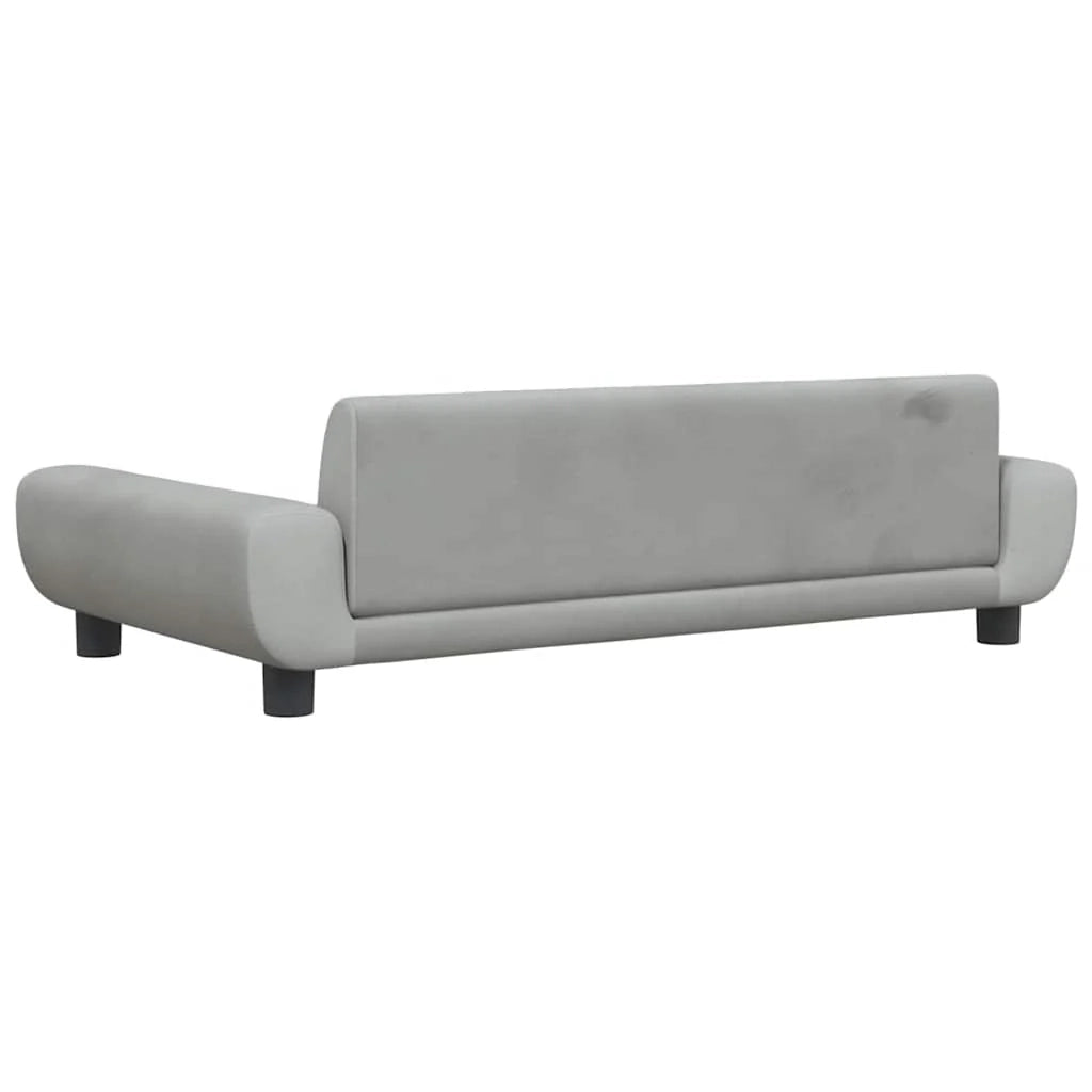 Cuccia per cani comoda cesta da divano colore chiaro 100 x 54 x 33 cm velluto grigio 02_0043090