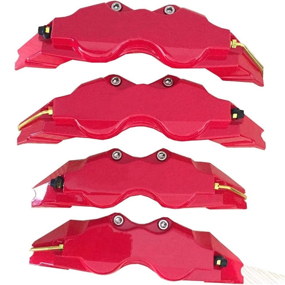 Trade Shop - Set 2pz Copri Pinza Disco Freno Copertura Calibro Auto Rosso Universale -