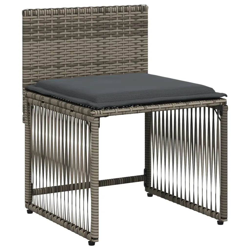Set da Pranzo da Giardino 7 pz | Set Salotto da Giardino con Cuscini in Polyrattan Grigio