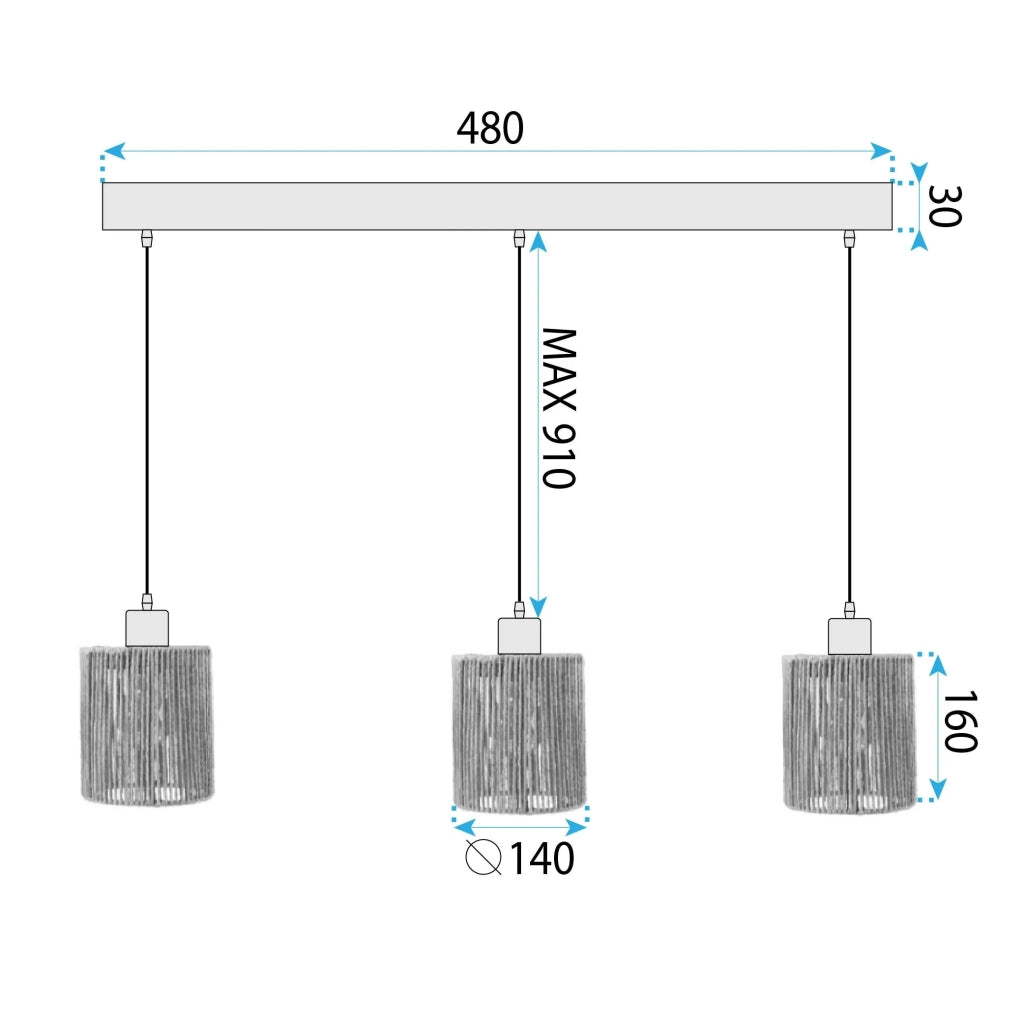 Lampada APP1821-3CP Nature Black