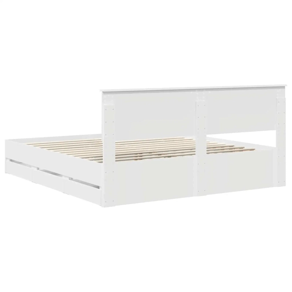 Struttura del letto Bianco 200 x 200 cm Legno Ingegnerizzato 3407949