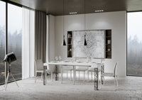 Consolle Allungabile 90-300x40x77 cm in Nobilitato Bianco